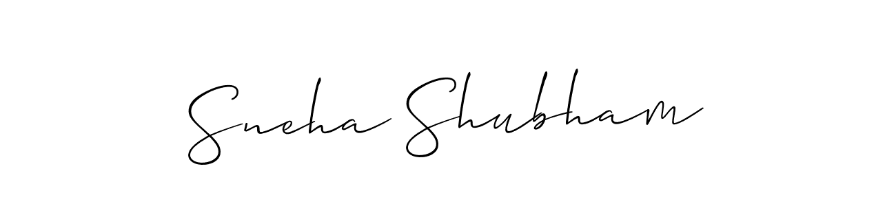 Make a short Sneha Shubham signature style. Manage your documents anywhere anytime using Allison_Script. Create and add eSignatures, submit forms, share and send files easily. Sneha Shubham signature style 2 images and pictures png