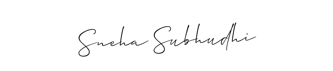 Design your own signature with our free online signature maker. With this signature software, you can create a handwritten (Allison_Script) signature for name Sneha Subhudhi. Sneha Subhudhi signature style 2 images and pictures png