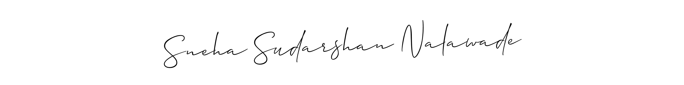 Allison_Script is a professional signature style that is perfect for those who want to add a touch of class to their signature. It is also a great choice for those who want to make their signature more unique. Get Sneha Sudarshan Nalawade name to fancy signature for free. Sneha Sudarshan Nalawade signature style 2 images and pictures png