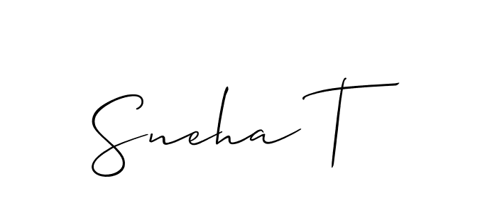 You should practise on your own different ways (Allison_Script) to write your name (Sneha T) in signature. don't let someone else do it for you. Sneha T signature style 2 images and pictures png