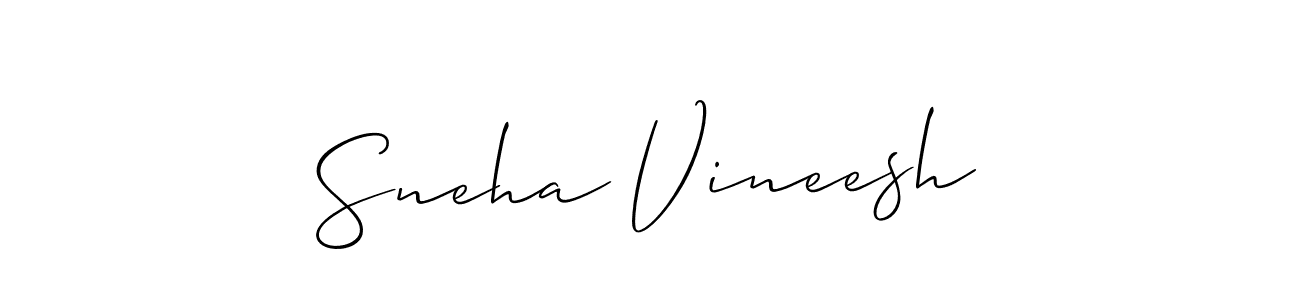 Similarly Allison_Script is the best handwritten signature design. Signature creator online .You can use it as an online autograph creator for name Sneha Vineesh. Sneha Vineesh signature style 2 images and pictures png