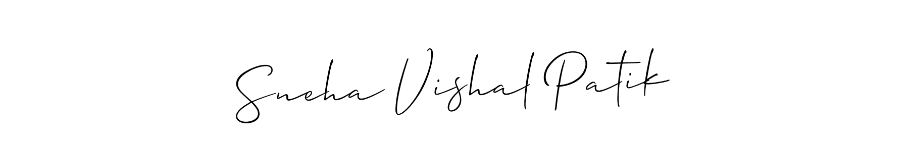 Also we have Sneha Vishal Patik name is the best signature style. Create professional handwritten signature collection using Allison_Script autograph style. Sneha Vishal Patik signature style 2 images and pictures png