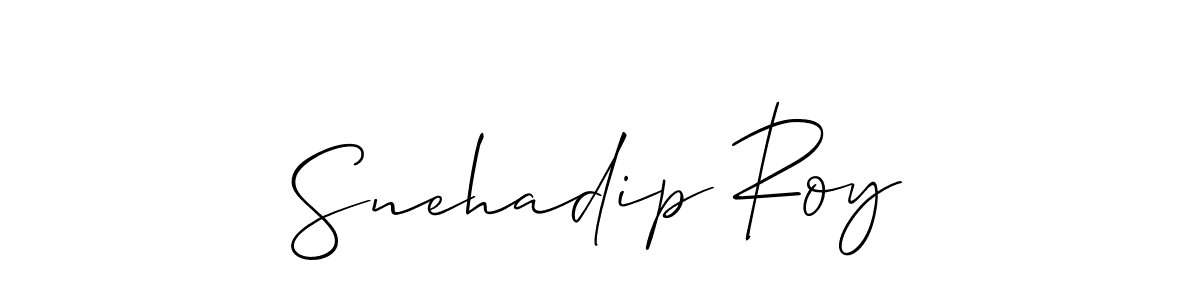 Make a short Snehadip Roy signature style. Manage your documents anywhere anytime using Allison_Script. Create and add eSignatures, submit forms, share and send files easily. Snehadip Roy signature style 2 images and pictures png