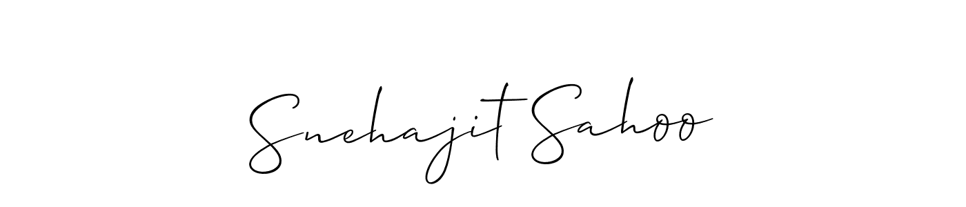 How to make Snehajit Sahoo name signature. Use Allison_Script style for creating short signs online. This is the latest handwritten sign. Snehajit Sahoo signature style 2 images and pictures png