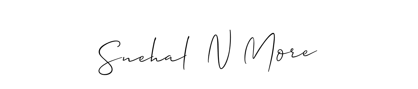 You should practise on your own different ways (Allison_Script) to write your name (Snehal  N More) in signature. don't let someone else do it for you. Snehal  N More signature style 2 images and pictures png