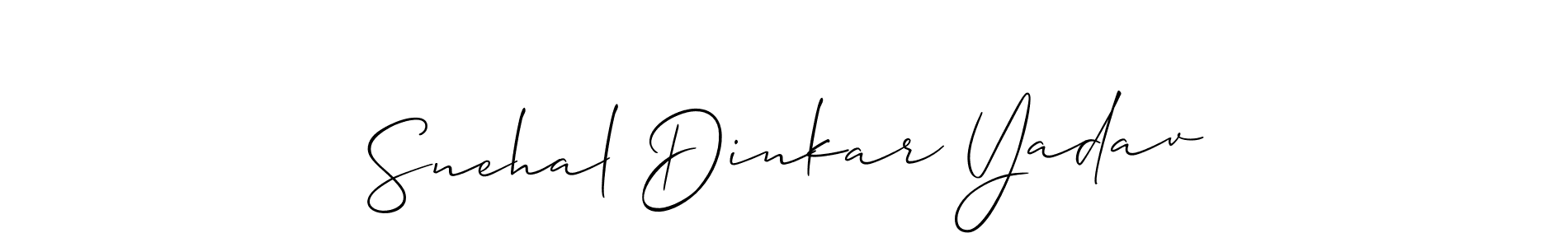 Make a beautiful signature design for name Snehal Dinkar Yadav. With this signature (Allison_Script) style, you can create a handwritten signature for free. Snehal Dinkar Yadav signature style 2 images and pictures png