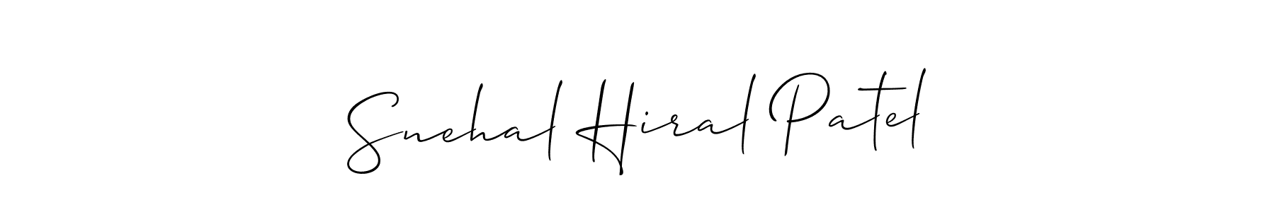 Also we have Snehal Hiral Patel name is the best signature style. Create professional handwritten signature collection using Allison_Script autograph style. Snehal Hiral Patel signature style 2 images and pictures png