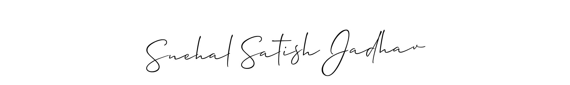 if you are searching for the best signature style for your name Snehal Satish Jadhav. so please give up your signature search. here we have designed multiple signature styles  using Allison_Script. Snehal Satish Jadhav signature style 2 images and pictures png