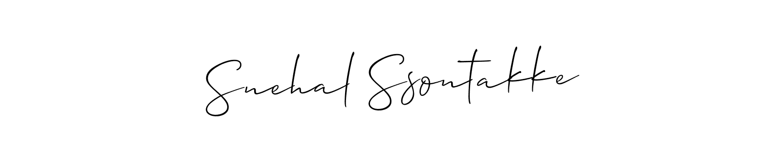 Make a beautiful signature design for name Snehal Ssontakke. With this signature (Allison_Script) style, you can create a handwritten signature for free. Snehal Ssontakke signature style 2 images and pictures png