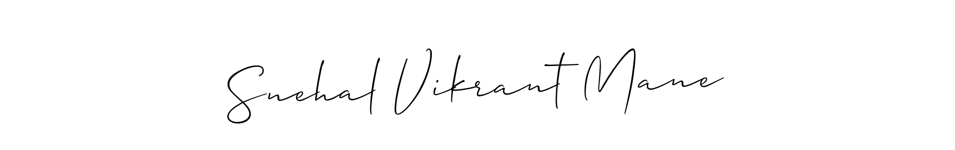 Create a beautiful signature design for name Snehal Vikrant Mane. With this signature (Allison_Script) fonts, you can make a handwritten signature for free. Snehal Vikrant Mane signature style 2 images and pictures png