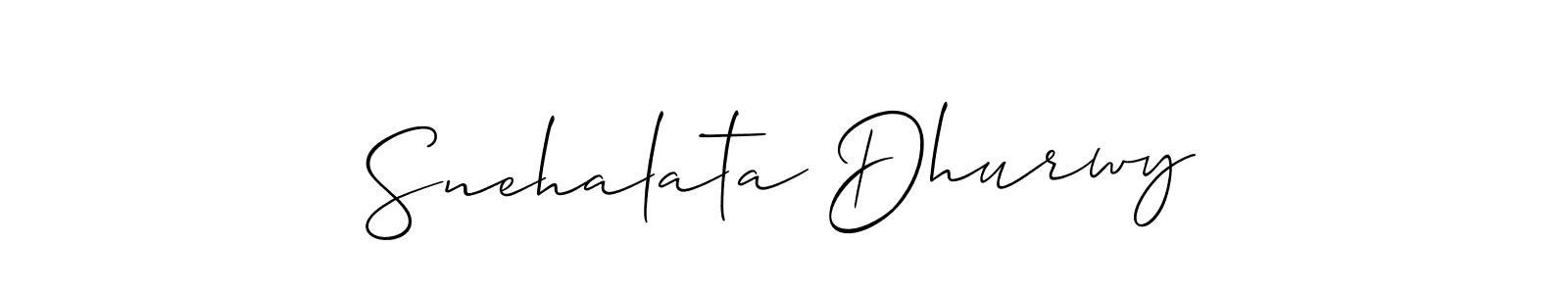 How to make Snehalata Dhurwy name signature. Use Allison_Script style for creating short signs online. This is the latest handwritten sign. Snehalata Dhurwy signature style 2 images and pictures png