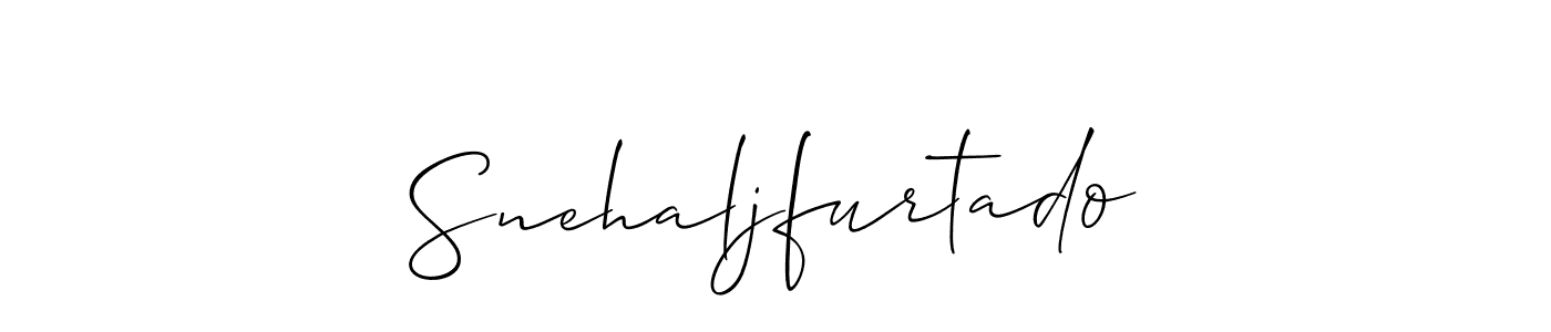 Make a beautiful signature design for name Snehaljfurtado. With this signature (Allison_Script) style, you can create a handwritten signature for free. Snehaljfurtado signature style 2 images and pictures png