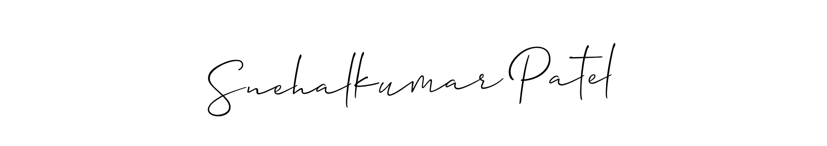 Use a signature maker to create a handwritten signature online. With this signature software, you can design (Allison_Script) your own signature for name Snehalkumar Patel. Snehalkumar Patel signature style 2 images and pictures png