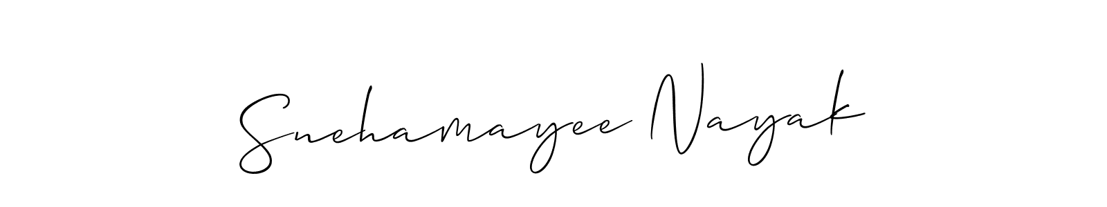 Make a beautiful signature design for name Snehamayee Nayak. With this signature (Allison_Script) style, you can create a handwritten signature for free. Snehamayee Nayak signature style 2 images and pictures png