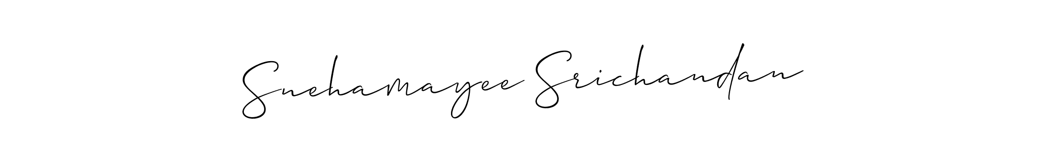 Make a beautiful signature design for name Snehamayee Srichandan. With this signature (Allison_Script) style, you can create a handwritten signature for free. Snehamayee Srichandan signature style 2 images and pictures png