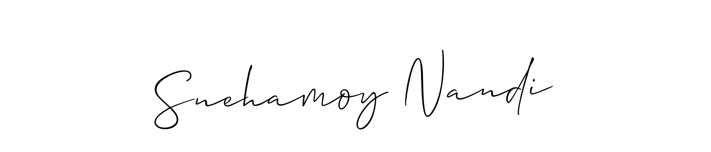 Allison_Script is a professional signature style that is perfect for those who want to add a touch of class to their signature. It is also a great choice for those who want to make their signature more unique. Get Snehamoy Nandi name to fancy signature for free. Snehamoy Nandi signature style 2 images and pictures png