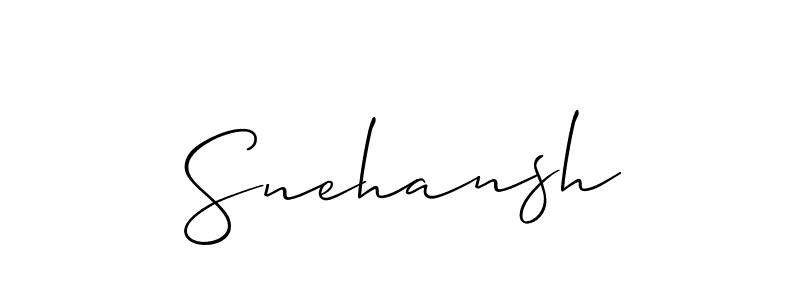 The best way (Allison_Script) to make a short signature is to pick only two or three words in your name. The name Snehansh include a total of six letters. For converting this name. Snehansh signature style 2 images and pictures png