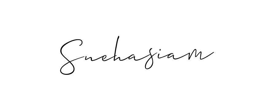 Make a beautiful signature design for name Snehasiam. With this signature (Allison_Script) style, you can create a handwritten signature for free. Snehasiam signature style 2 images and pictures png