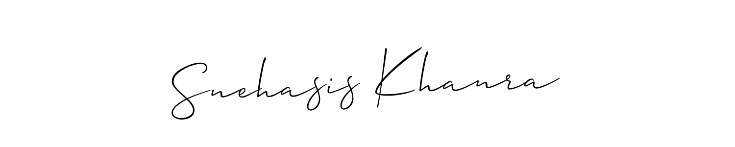 Use a signature maker to create a handwritten signature online. With this signature software, you can design (Allison_Script) your own signature for name Snehasis Khanra. Snehasis Khanra signature style 2 images and pictures png