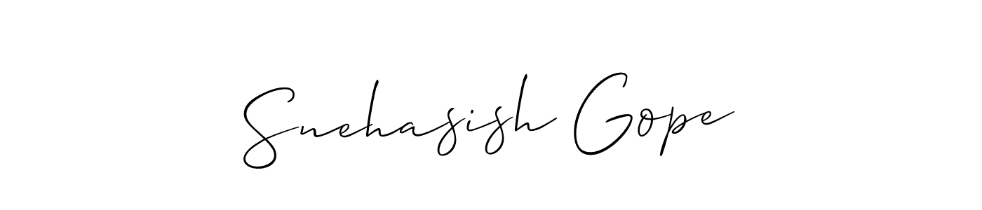 It looks lik you need a new signature style for name Snehasish Gope. Design unique handwritten (Allison_Script) signature with our free signature maker in just a few clicks. Snehasish Gope signature style 2 images and pictures png