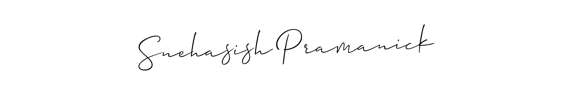 Use a signature maker to create a handwritten signature online. With this signature software, you can design (Allison_Script) your own signature for name Snehasish Pramanick. Snehasish Pramanick signature style 2 images and pictures png