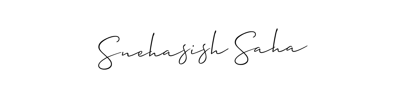 Make a beautiful signature design for name Snehasish Saha. With this signature (Allison_Script) style, you can create a handwritten signature for free. Snehasish Saha signature style 2 images and pictures png