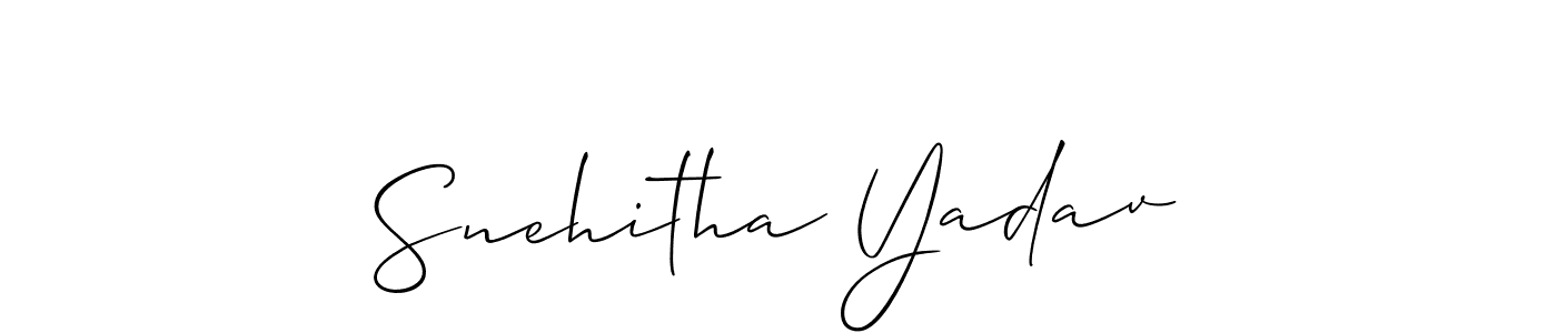 Design your own signature with our free online signature maker. With this signature software, you can create a handwritten (Allison_Script) signature for name Snehitha Yadav. Snehitha Yadav signature style 2 images and pictures png