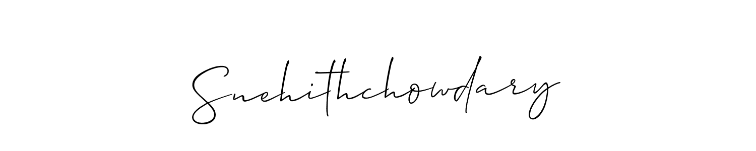 How to make Snehithchowdary name signature. Use Allison_Script style for creating short signs online. This is the latest handwritten sign. Snehithchowdary signature style 2 images and pictures png