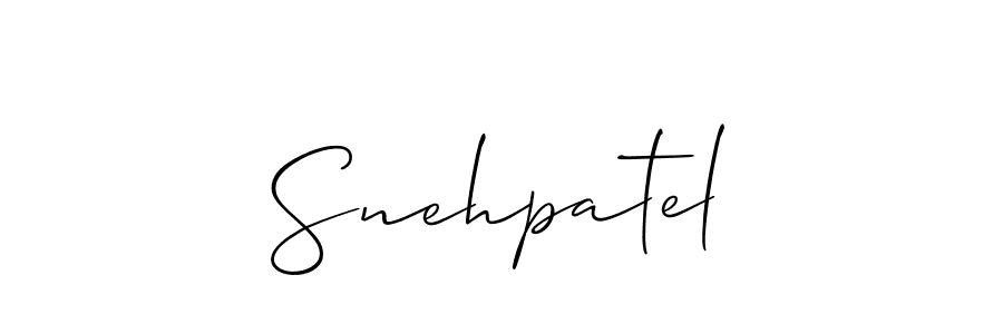 Make a beautiful signature design for name Snehpatel. With this signature (Allison_Script) style, you can create a handwritten signature for free. Snehpatel signature style 2 images and pictures png