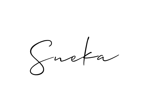 The best way (Allison_Script) to make a short signature is to pick only two or three words in your name. The name Sneka include a total of six letters. For converting this name. Sneka signature style 2 images and pictures png