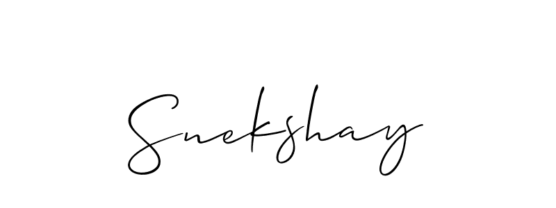 It looks lik you need a new signature style for name Snekshay. Design unique handwritten (Allison_Script) signature with our free signature maker in just a few clicks. Snekshay signature style 2 images and pictures png