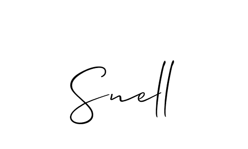 Design your own signature with our free online signature maker. With this signature software, you can create a handwritten (Allison_Script) signature for name Snell. Snell signature style 2 images and pictures png