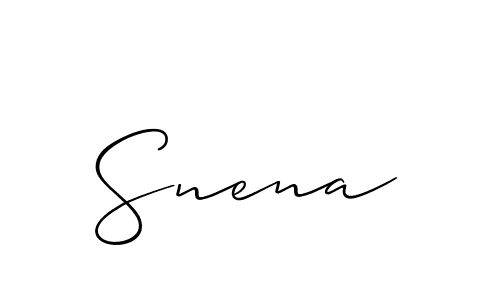 The best way (Allison_Script) to make a short signature is to pick only two or three words in your name. The name Snena include a total of six letters. For converting this name. Snena signature style 2 images and pictures png