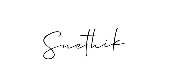 Make a short Snethik signature style. Manage your documents anywhere anytime using Allison_Script. Create and add eSignatures, submit forms, share and send files easily. Snethik signature style 2 images and pictures png