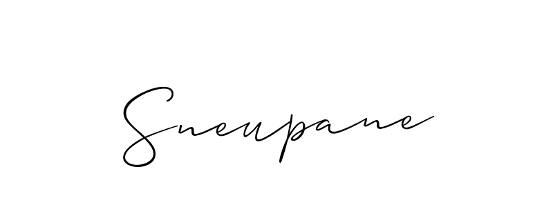 Make a beautiful signature design for name Sneupane. With this signature (Allison_Script) style, you can create a handwritten signature for free. Sneupane signature style 2 images and pictures png