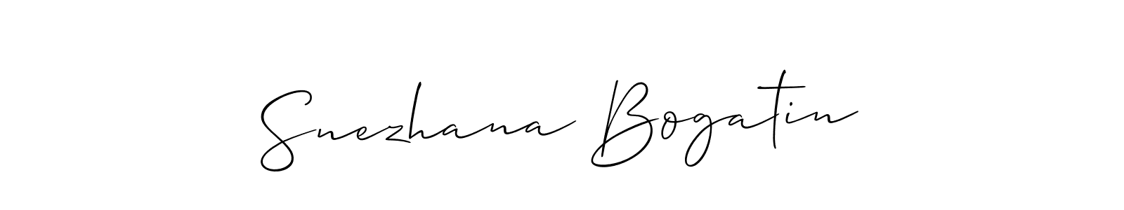 How to make Snezhana Bogatin signature? Allison_Script is a professional autograph style. Create handwritten signature for Snezhana Bogatin name. Snezhana Bogatin signature style 2 images and pictures png