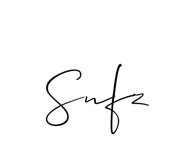 You should practise on your own different ways (Allison_Script) to write your name (Snfz) in signature. don't let someone else do it for you. Snfz signature style 2 images and pictures png
