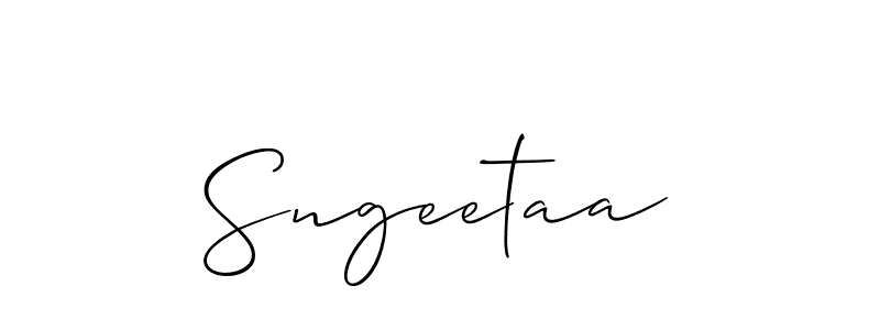 Once you've used our free online signature maker to create your best signature Allison_Script style, it's time to enjoy all of the benefits that Sngeetaa name signing documents. Sngeetaa signature style 2 images and pictures png