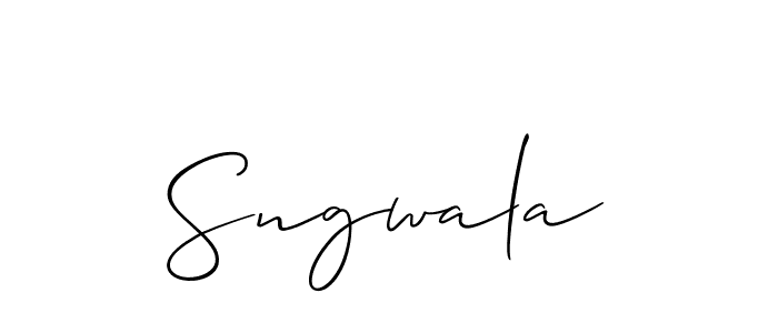 You should practise on your own different ways (Allison_Script) to write your name (Sngwala) in signature. don't let someone else do it for you. Sngwala signature style 2 images and pictures png