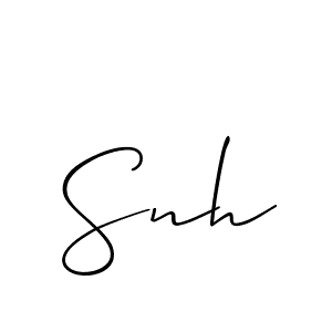 Allison_Script is a professional signature style that is perfect for those who want to add a touch of class to their signature. It is also a great choice for those who want to make their signature more unique. Get Snh name to fancy signature for free. Snh signature style 2 images and pictures png
