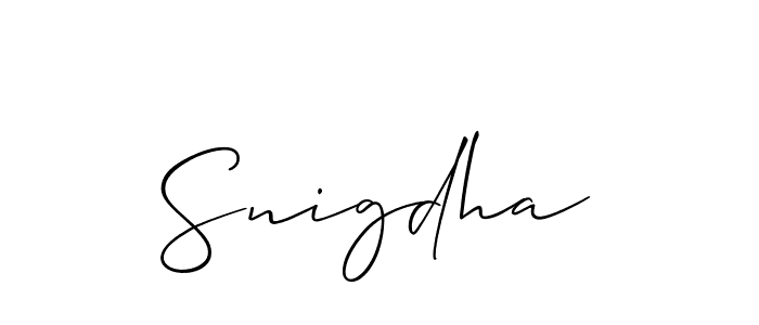 How to make Snigdha signature? Allison_Script is a professional autograph style. Create handwritten signature for Snigdha name. Snigdha signature style 2 images and pictures png