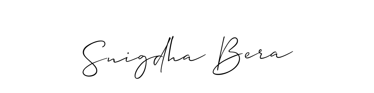 Make a beautiful signature design for name Snigdha Bera. With this signature (Allison_Script) style, you can create a handwritten signature for free. Snigdha Bera signature style 2 images and pictures png