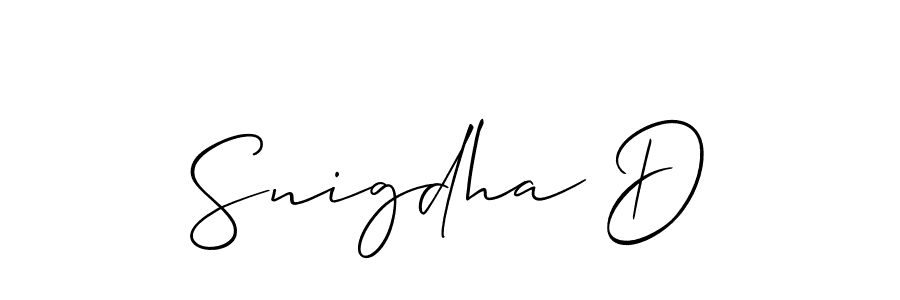 This is the best signature style for the Snigdha D name. Also you like these signature font (Allison_Script). Mix name signature. Snigdha D signature style 2 images and pictures png