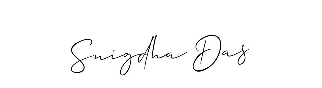 How to make Snigdha Das name signature. Use Allison_Script style for creating short signs online. This is the latest handwritten sign. Snigdha Das signature style 2 images and pictures png