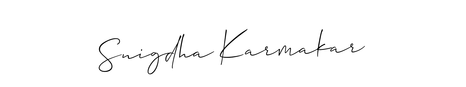 Once you've used our free online signature maker to create your best signature Allison_Script style, it's time to enjoy all of the benefits that Snigdha Karmakar name signing documents. Snigdha Karmakar signature style 2 images and pictures png