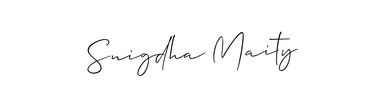 Create a beautiful signature design for name Snigdha Maity. With this signature (Allison_Script) fonts, you can make a handwritten signature for free. Snigdha Maity signature style 2 images and pictures png