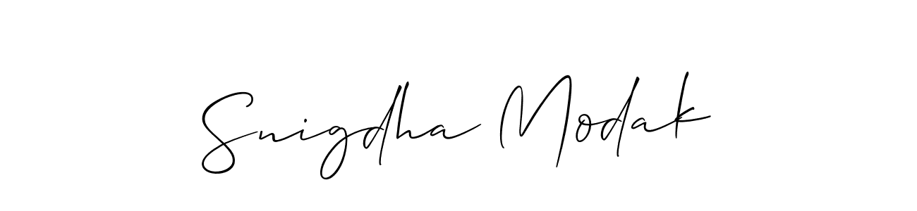 Also we have Snigdha Modak name is the best signature style. Create professional handwritten signature collection using Allison_Script autograph style. Snigdha Modak signature style 2 images and pictures png