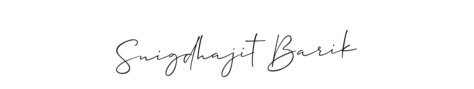 Allison_Script is a professional signature style that is perfect for those who want to add a touch of class to their signature. It is also a great choice for those who want to make their signature more unique. Get Snigdhajit Barik name to fancy signature for free. Snigdhajit Barik signature style 2 images and pictures png