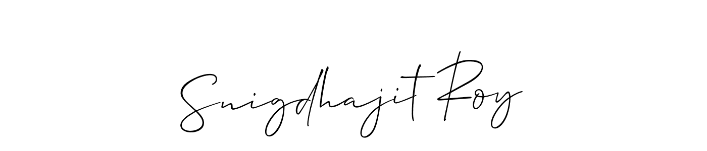 Allison_Script is a professional signature style that is perfect for those who want to add a touch of class to their signature. It is also a great choice for those who want to make their signature more unique. Get Snigdhajit Roy name to fancy signature for free. Snigdhajit Roy signature style 2 images and pictures png