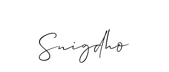 Allison_Script is a professional signature style that is perfect for those who want to add a touch of class to their signature. It is also a great choice for those who want to make their signature more unique. Get Snigdho name to fancy signature for free. Snigdho signature style 2 images and pictures png